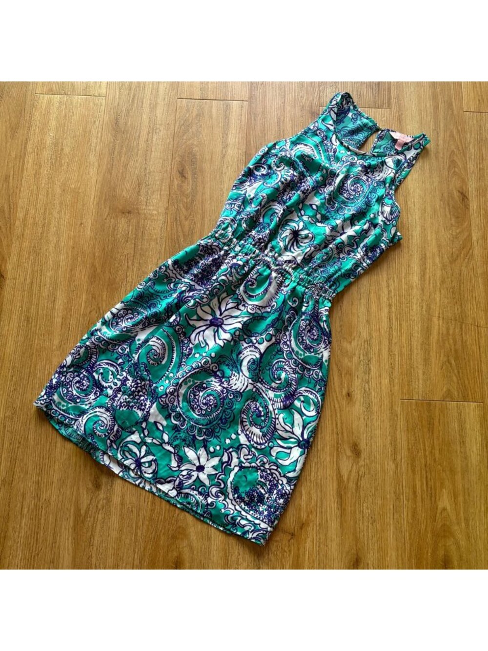 Lilly Pulitzer Sleeveless Mid Length Dress Teal Blue Multi Women’s Size 4